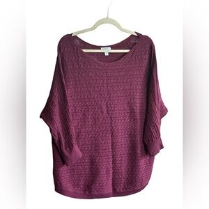 Cashmere Blend Cable Knit Dolman Sweater